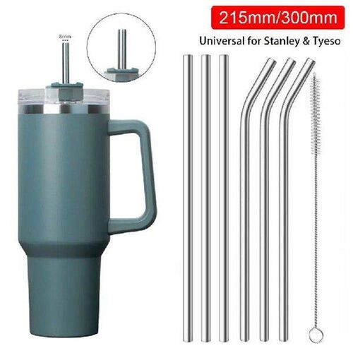 Silver Stainless Steel Straws Reusable 6mm 8mm Straight