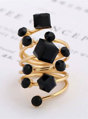 rendy Metal Multi Stones Rings For Women Ladies Irregular Cr