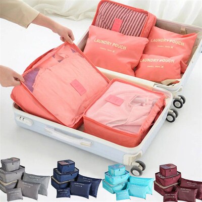 6pcs Set Travel Storage Bags Suitcase Packing Set Storage Ca