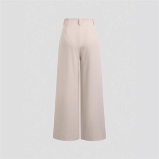 Japanese-style High-waisted Narrow-length Wide-leg Pants Str