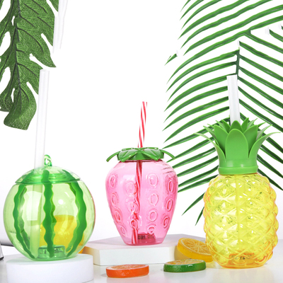 500ml Summer Cute Strawberry Straw Water Bottle Milk Coffee