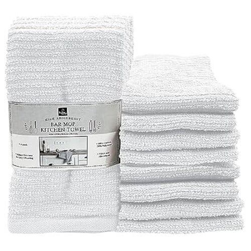 Homewear 12 Pack Kitchen Bar Mop Towels, 16 x 19 Inches,