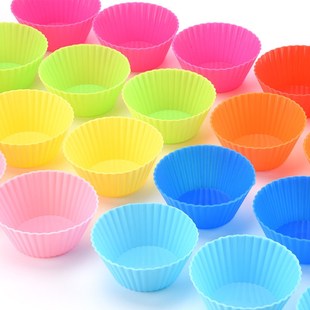 12pcs Silicone Cake Mold Round Muffin Cupcake Baking 蛋糕模