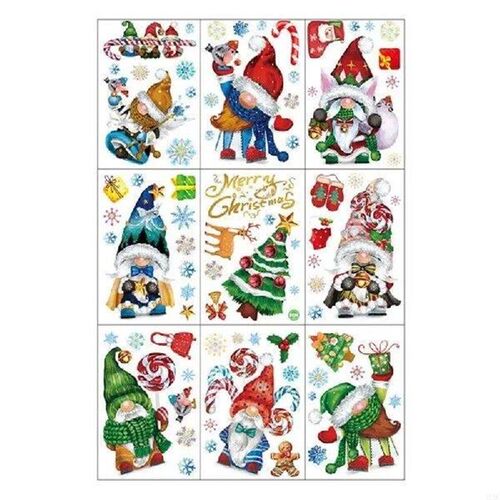 DXAF Holiday Window Decals Set of 9 for Home and Office