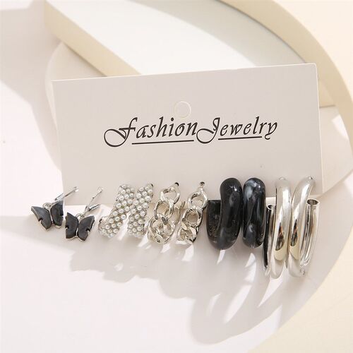new black butterfly earrings set acrylic big earring珍珠耳环