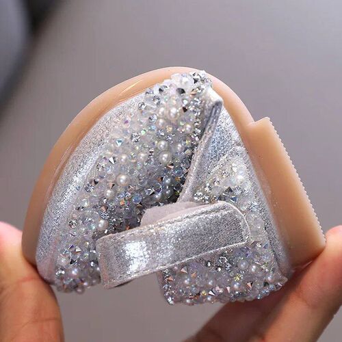 Autumn Girls Rhinestone Leather Shoes 2024 Spring Pearl Bow
