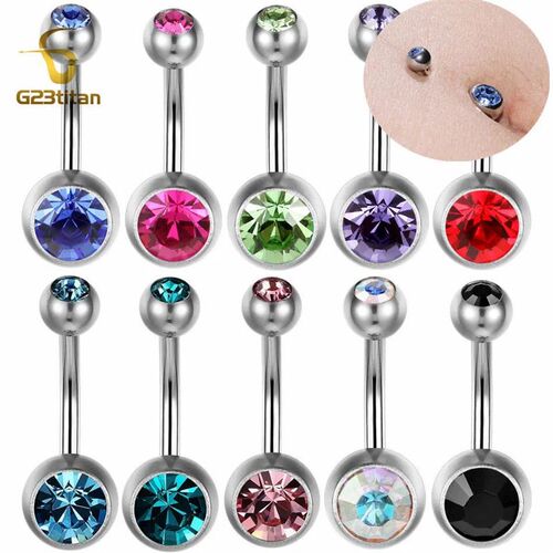 G23Titian 14G 8mm 10mm 12mm Surgical Titanium Belly Button R