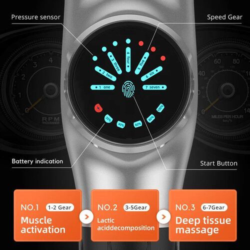 Smart Fascia Gun High Profile LCD Display 4800 mAh 8 Heads T