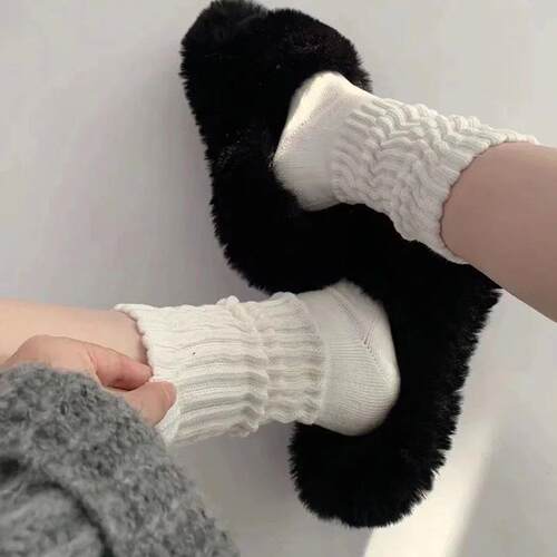 3 Pairs Slouch Fuzzy Socks For Women Multipairs Cotton Cushi