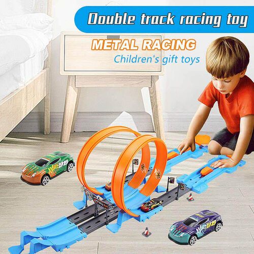 Stunt Speed Double Car Wheels Model Racing Track  Assembl