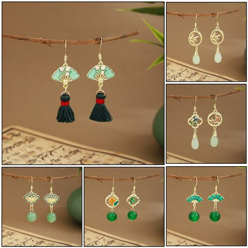 Silver Needle New Chinese Emerald Green Fan-shaped Bamboo Le