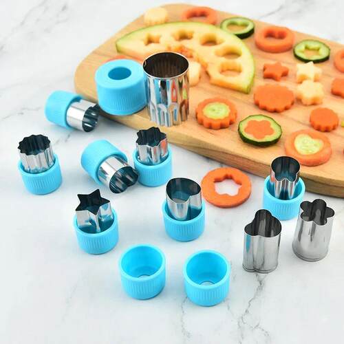 Star Heart Shape Vegetables Cutter Plastic Handle 3Pcs Porta