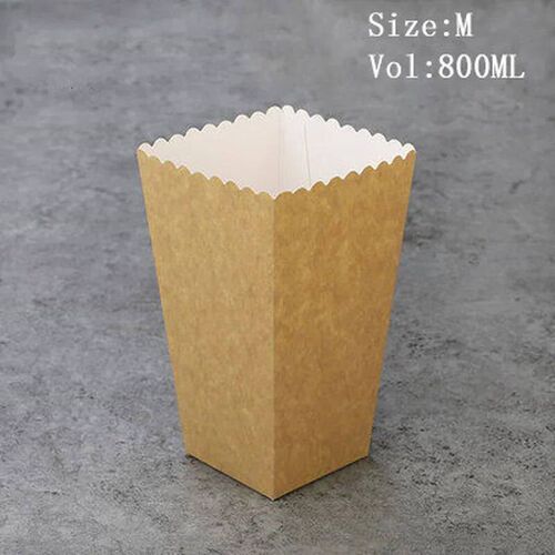 12 Pieces Pure Brown Kraft Popcorn Boxes Container Birthday