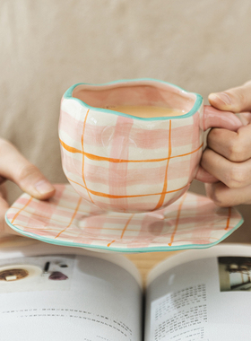 Hand-painted Flower Ceramic Coffee Cup Home Office Mug With
