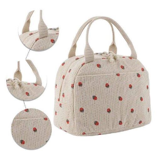 Lunch Bag for Women Corduroy Insulated Lunch Box Leakproof