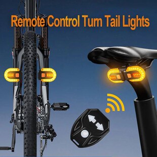 Bike Turn Signal Rear Light Remote Lights LED Rechargeable U