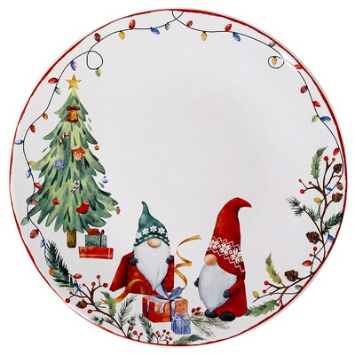 Ceramic Dinner Plate Christmas Plate Underglaze Color Flat P