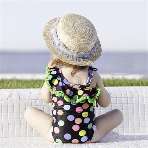Summer New Kid Baby Girls Tankini Bikini Set shoulder strap