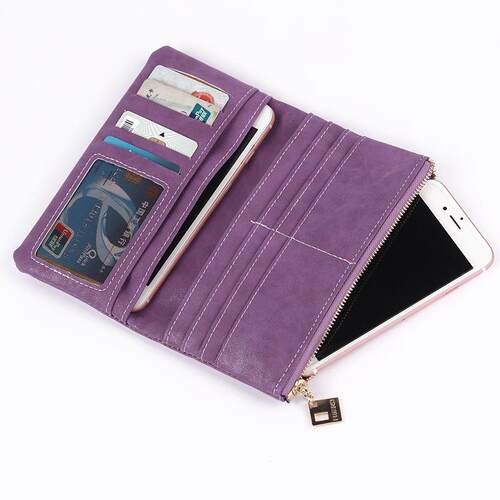 2023 New Fashion Women Wallets Drawstring Nubuck Leather Zip