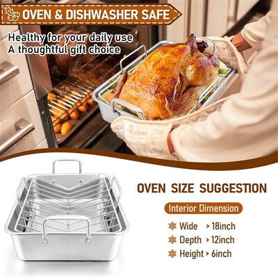 Roaster Roasting Pan Rack Turkey Large Lasagna Cooling Rack