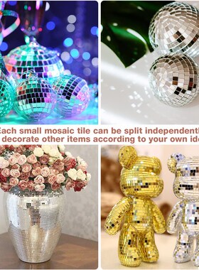 100pcs 10mm瓷砖马赛克小镜子DIY胶玻璃