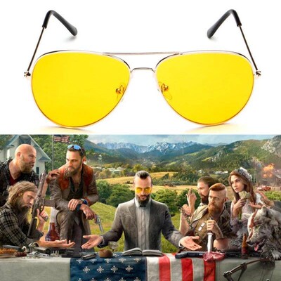 Kacamata Hitam Perlengkapan Cosplay Game FAR CRY 5 Kacamata