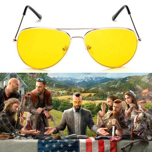 Kacamata Hitam Perlengkapan Cosplay Game FAR CRY 5 Kacamata