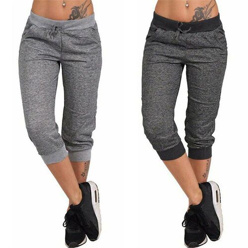 Summer 2024 cropped Harem pants elasticated lace-up leg stra