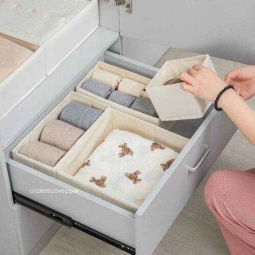 3pcs/1set Underwear Storage Box Foldable Non-woven Storage B