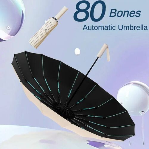 80 Bone Anti-Storm Umbrella for Men and Women, Automatic Fol