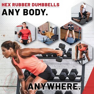 Hex Dumbbell 5lbs Rubber Coated Ergonomic Handle Weight Trai