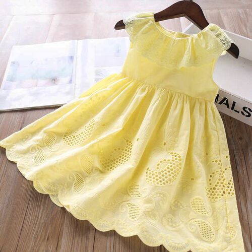 2022 New Girls Dresses ChildrenS Summer Cotton Embroidered