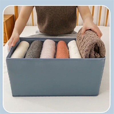 Pants storage box Space Saving Folding Separation Grids