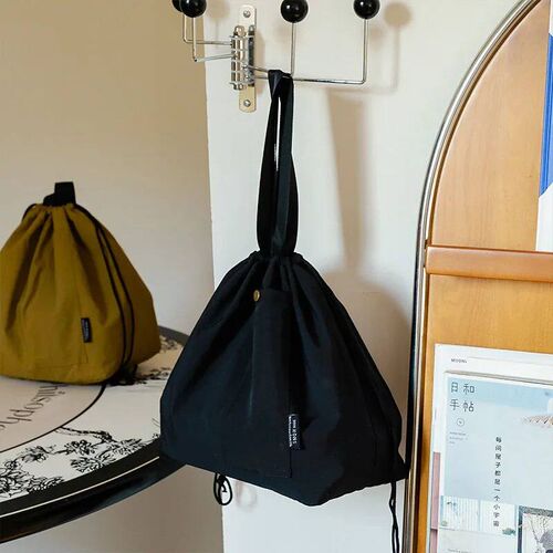 1pcs  Lunch Bag Cotton  Large Solid Color Drawstring Portabl