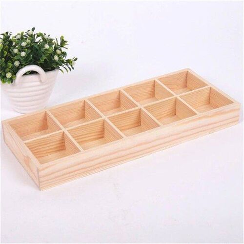Flower Pot Wooden Tray Multi Grid Wooden Flower Pot Bonsai