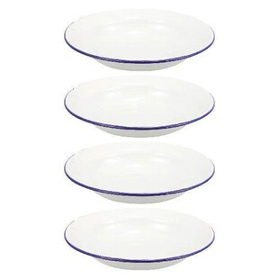 4Pcs Yellow Enamel Plate Vintage Plates Decorative Food
