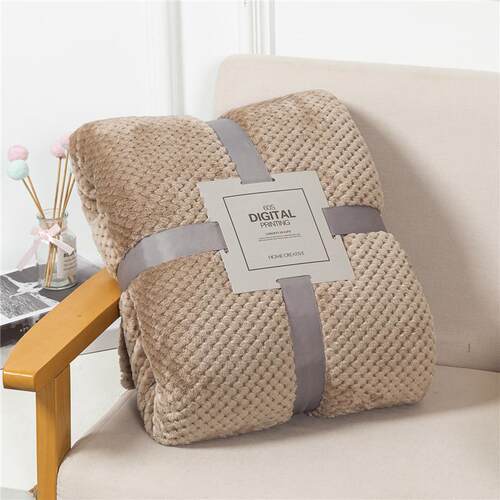 Plaid Bed Blankets Soft Warm Fluffy Throw Blanket Sofa ver C