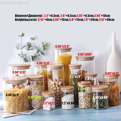 Mason Candy Jar For Spices Glass bamboo ver Container Glass