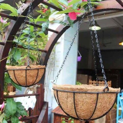 Creative Iron Plant Pot Half Round with Coconut Liner Plant
