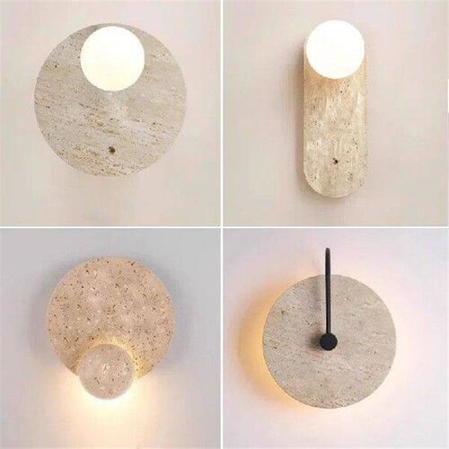 Vintage Natural Stone Art Decoration Wall Lamp Interior