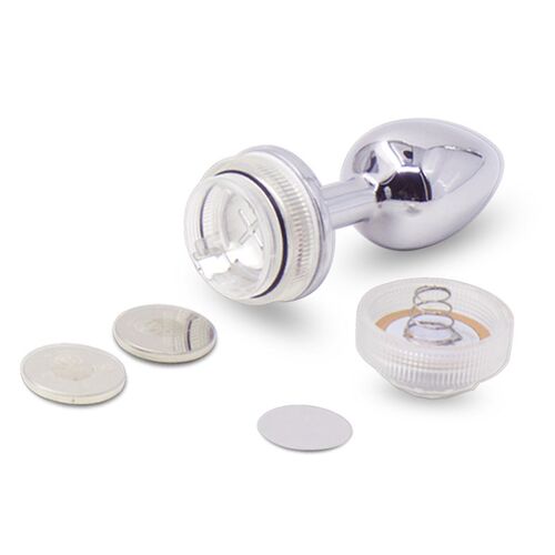 LED Colorful Light Metal Anal Plug NO Vibrator Masturbator F