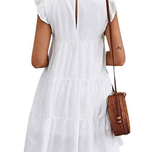 California Lace Dress Summer Casual V Loose Color Solid Dres