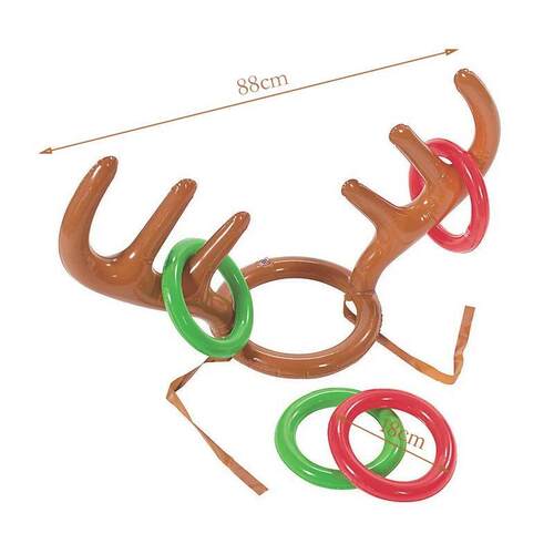 Inflatable Antler Hat Ring Toss Game Kids Gift Christmas Toy