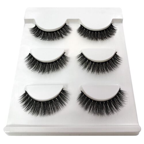 3 Pairs natural false eyelashes thick makeup real 3d mink la