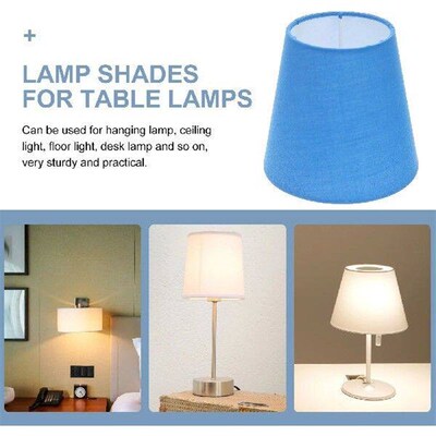 Table Chandelier Shade Office Light Bulbs Blue Cloth Mini