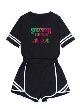 Stranger Things Season 4 Suit 2022 Summer Two Piece Set Wome
