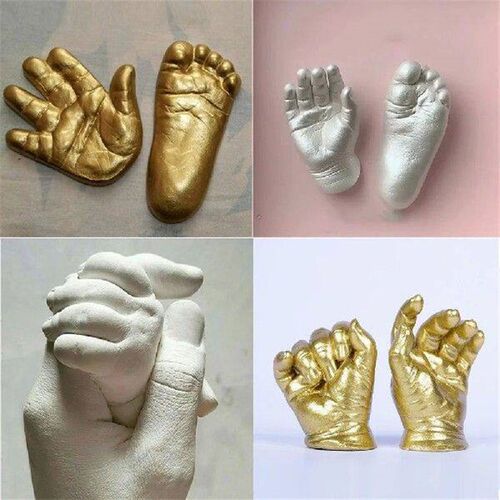 Three-dimensional Hand Modeling Powder Newborn Baby Casting