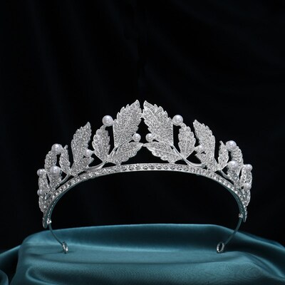 Crown Leaves Waterdrop Tiara Wedding Accessories Ladies Arti