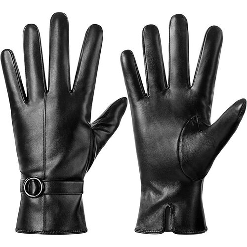 Womens Winter Leather Gloves Touchscreen  Warm Driving Lamb