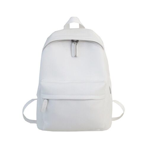 Solid Color PU College Style Schoolbag Womens Cute Style Si